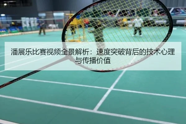 潘展乐比赛视频全景解析：速度突破背后的技术心理与传播价值